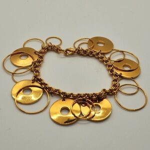🌟Joan Rivers Gold Circle and Disk Charm Bracelet 🌟